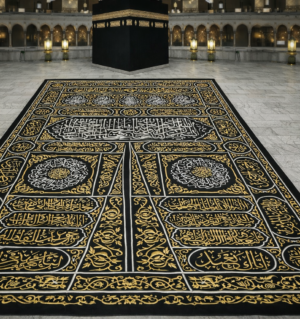 Original Kaaba Door Curtain Kiswah – Multazam Area (1446 Hijri) | King Salman Period Islamic Sacred Fabric