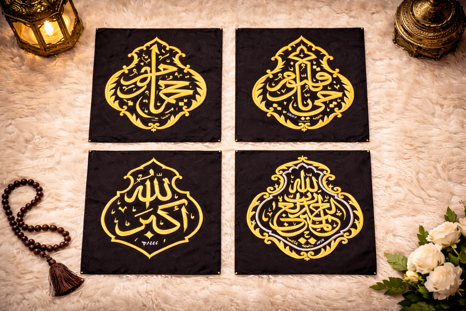 Kaaba Kiswah Qandeel Combo Set with Hizam Belt – Sacred Islamic Textile Collection - Image 6