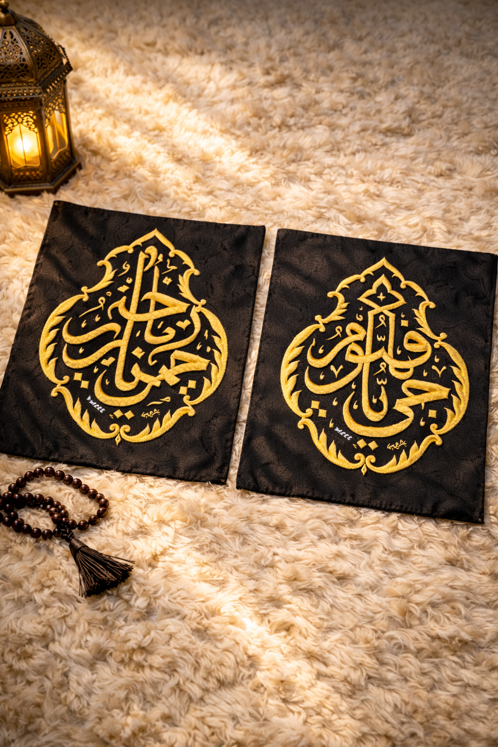 Original Kaaba Kiswah Fabric Qandeel Combo (2 Pieces) – Islamic Wall Décor - Image 4