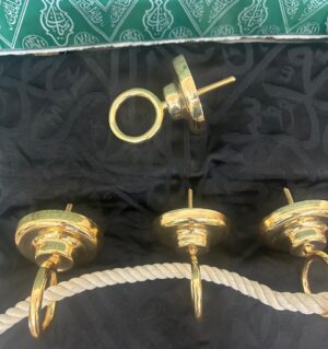 Original Kaaba Kiswah Golden Rope Rings – Sacred Kaaba Cloth Support Rings (4 Piece Set)
